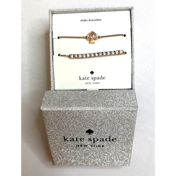 KATE SPADE 2-piece Slider Bracelet Gift Box Set | NEW | Rose Gold Color - Picture 2 of 10
